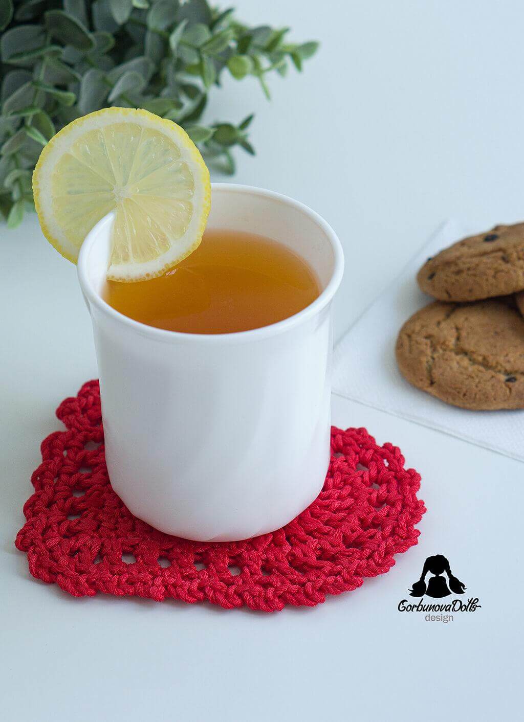 Crochet Heart Coaster Pattern